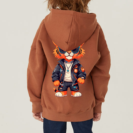 Made in Korea (for men and women) Hip Tiger Special Fleece-Lined Kids Hoodie