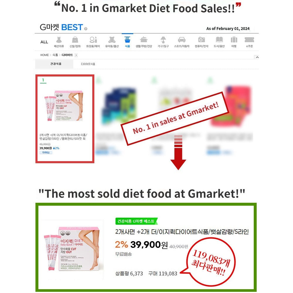 Made in Korea Easy Quick Diet Slimming Weight Loss Easy and Natural Slimming 2+1(90 sticks = 3 month)[free shipping]