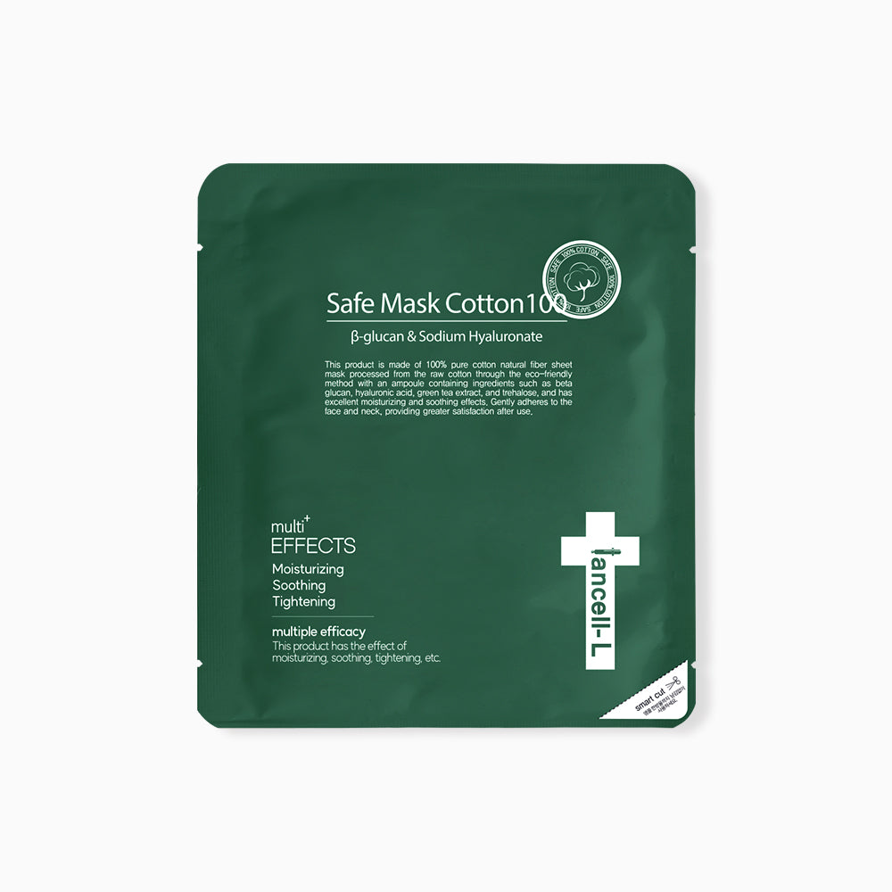 [IANCELL] Safe Mask Cotton 100 (42g x 5 sheets) / Korea Ultra-Hydrating Facial & Neck Sheet Mask [Made in Korea]