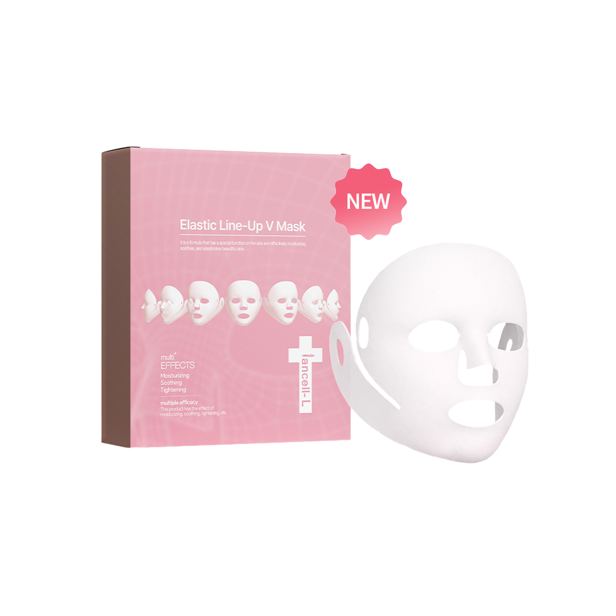 [IANCELL] Elastic Line-Up V Mask (40g x 5EA) / 3D Ear-Hook Lifting Band Sheet Mask with 6-Peptide Complex, EGF & Adenosine [Made in Korea]