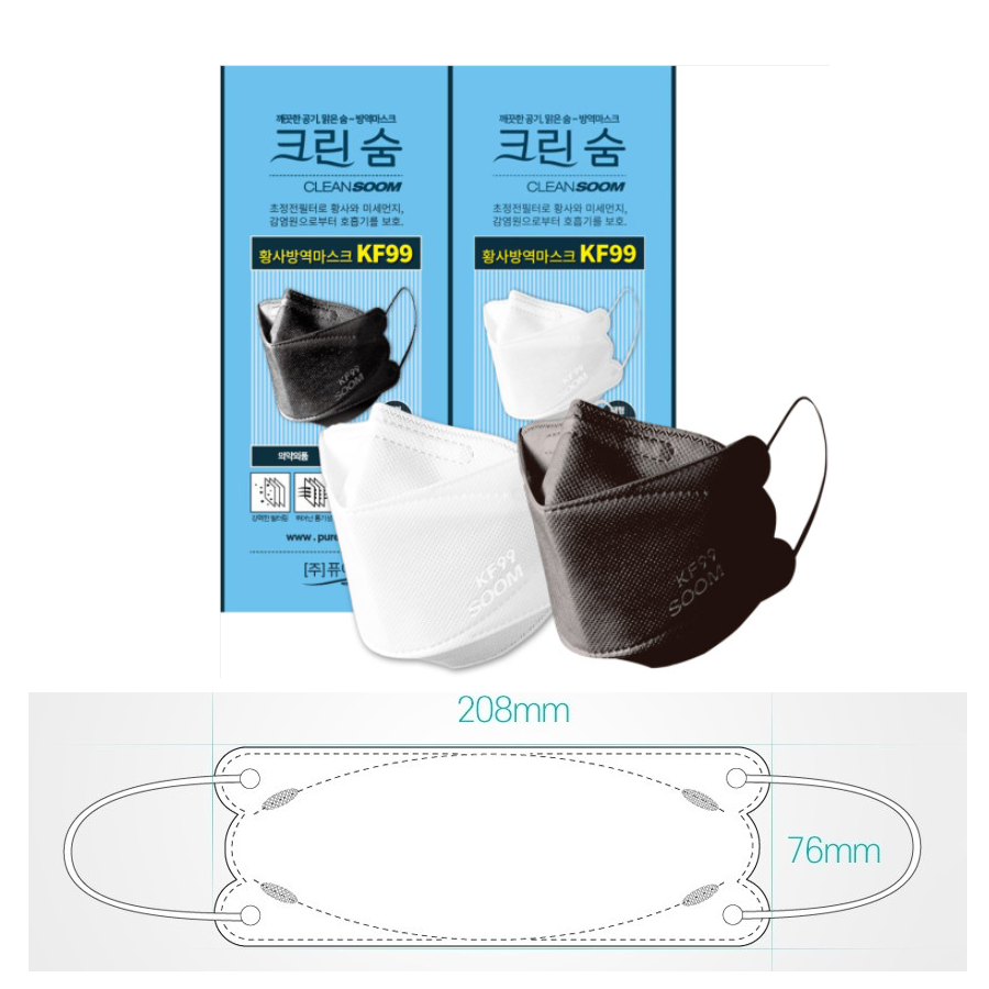 Made in Korea KF99 N99 CLEANSOOM Mask(100pieces)free shipping