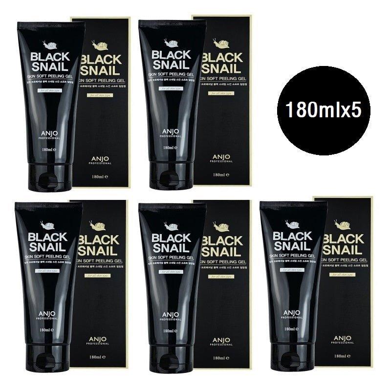 Made in Korea ANJO PROFESSIONAL BLACK SNAIL SKIN SOFT PEELING GEL 180mlx5EA(free shipping)