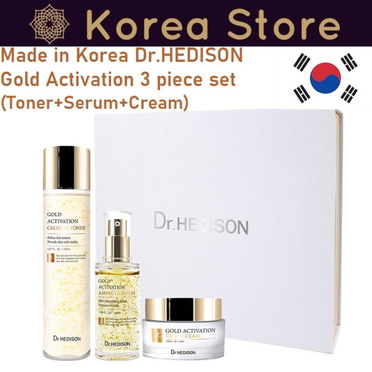 Made in Korea Dr.HEDISON Gold Activation 3 piece set (Toner+Serum+Cream)