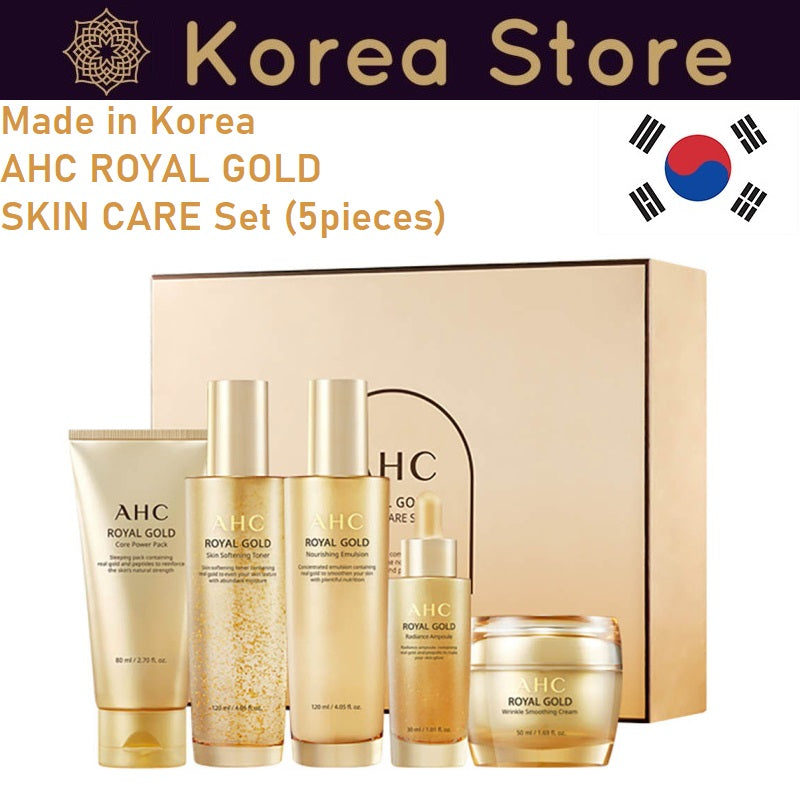 (free shipping) Made in Korea AHC ROYAL GOLD SKIN CARE Set (5pieces)