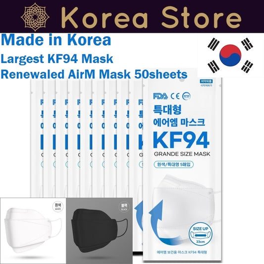 Made in Korea Renewaled 4Ply Filter KF94 Extra Large Mask AirM(100sheets)(free shipping)