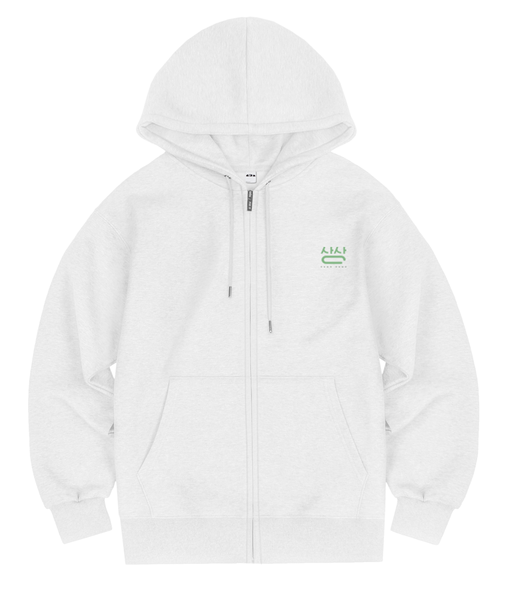 S-6XL Made in Korea 100% cotton hooded zip-up (for men and women)