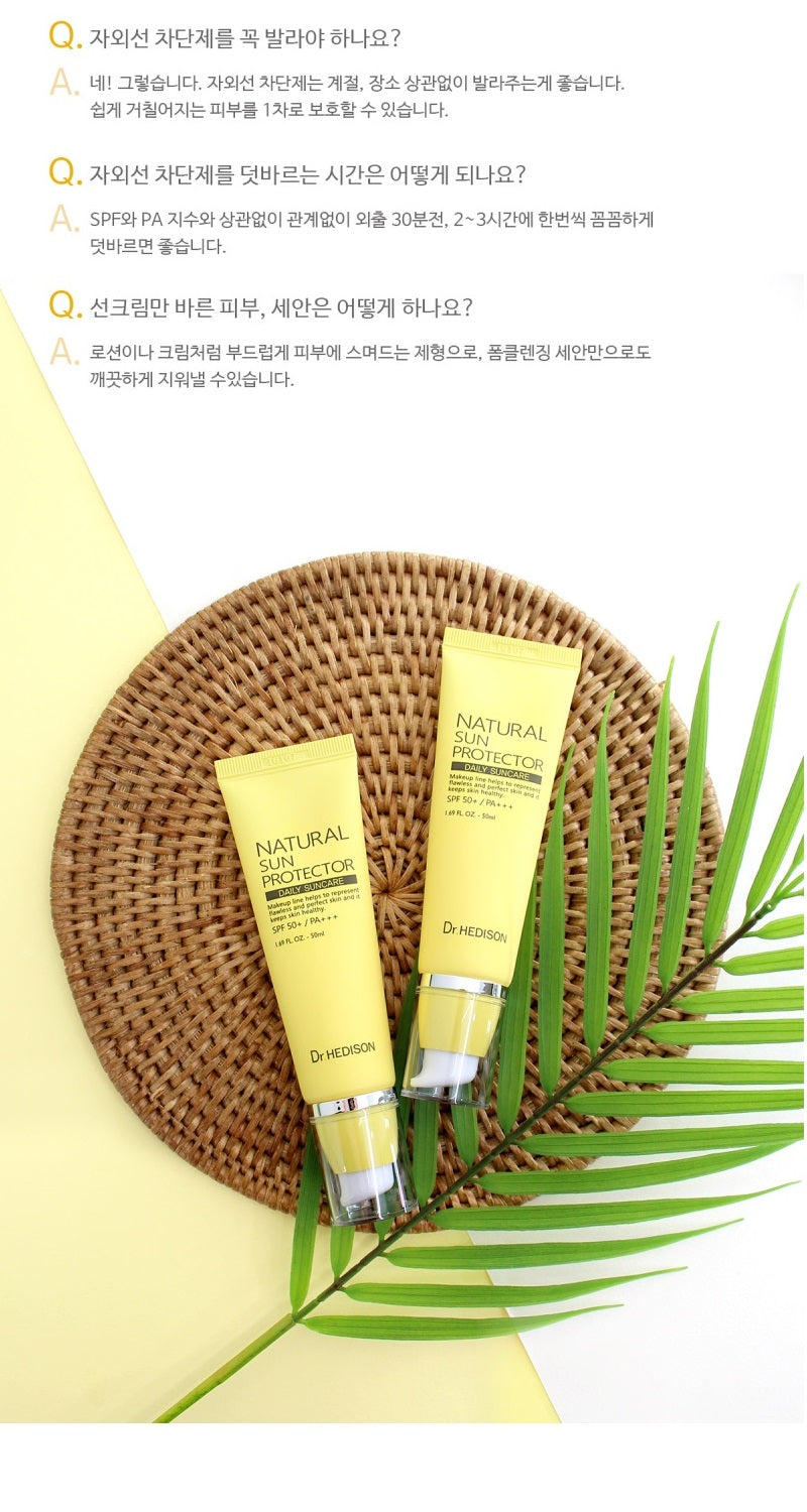 Made in Korea Dr.HEDISON Natural Sun Protecter 50ml(1+1)100ml