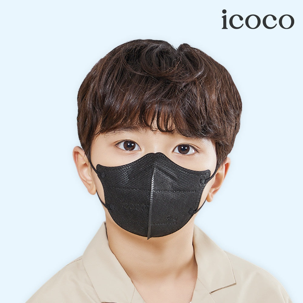 Made in Korea icoco Premium KF94 Mask Black & White S~XL Size (50P)