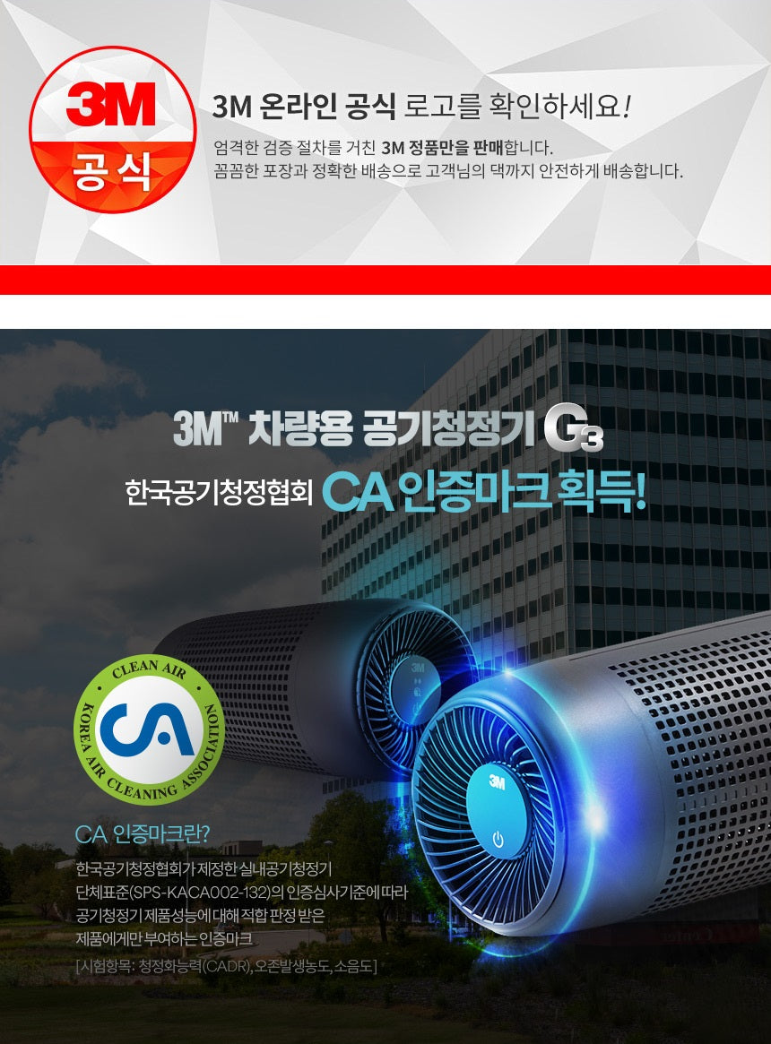 Official 3M product 360° directional air absorption 3M Vehicle Air Purifier