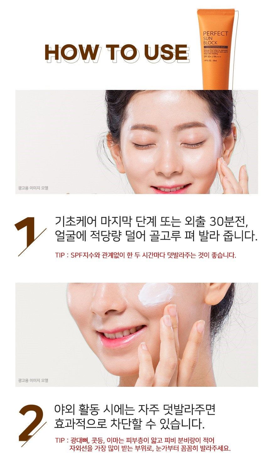 Made in Korea Dr.Hedison EGF BLEMISH BALM(SPF37/PA++) & PERFECT Sun Block (SPF50+ / PA+++)