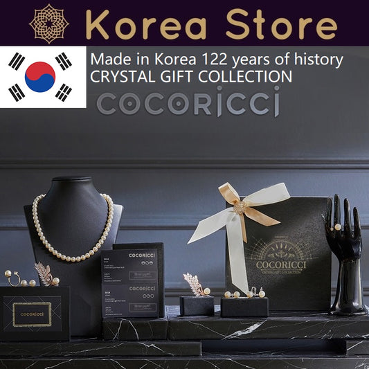 A gift for my parents Made in Korea 122 years of history COCORICCI Swarovski Pearl Brooch Necklace Earring Ring 5-piece Set